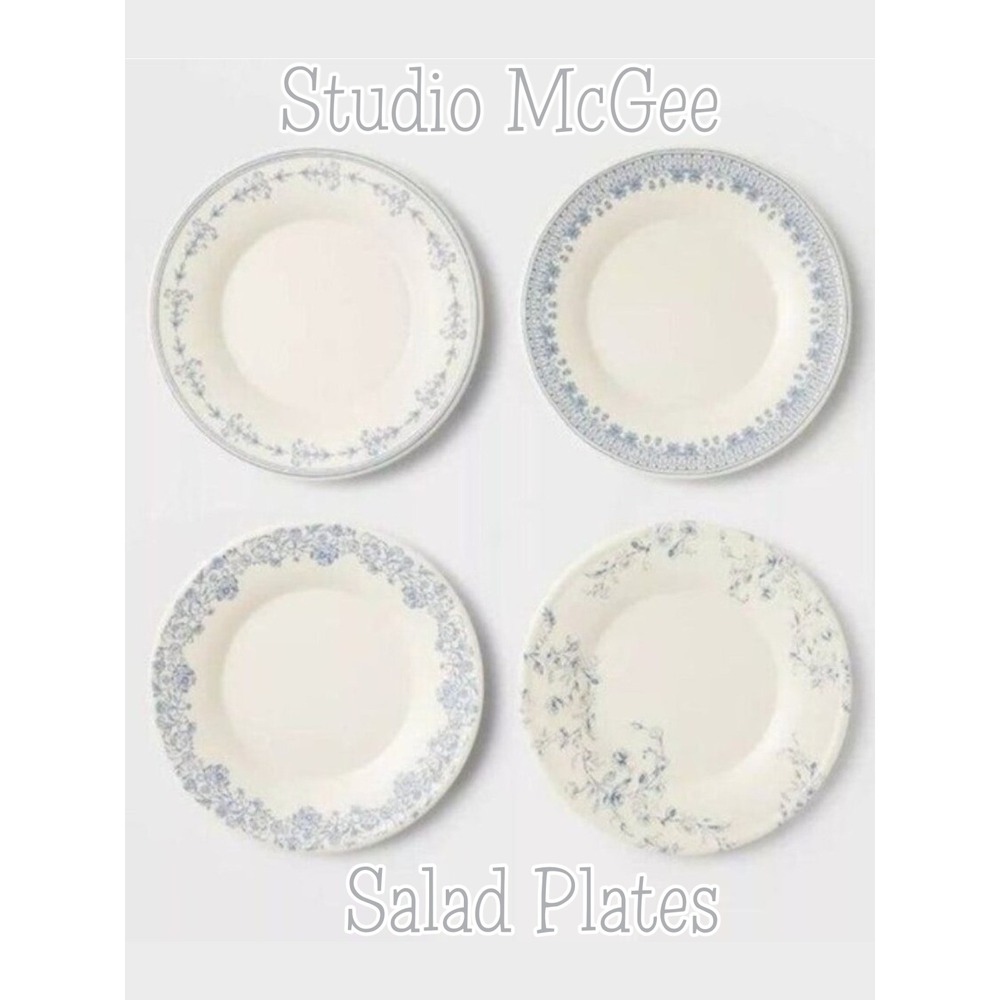 4pc 8.5" Melamine Mixed Pattern Salad Plate Set - Threshold Studio McGee, Target